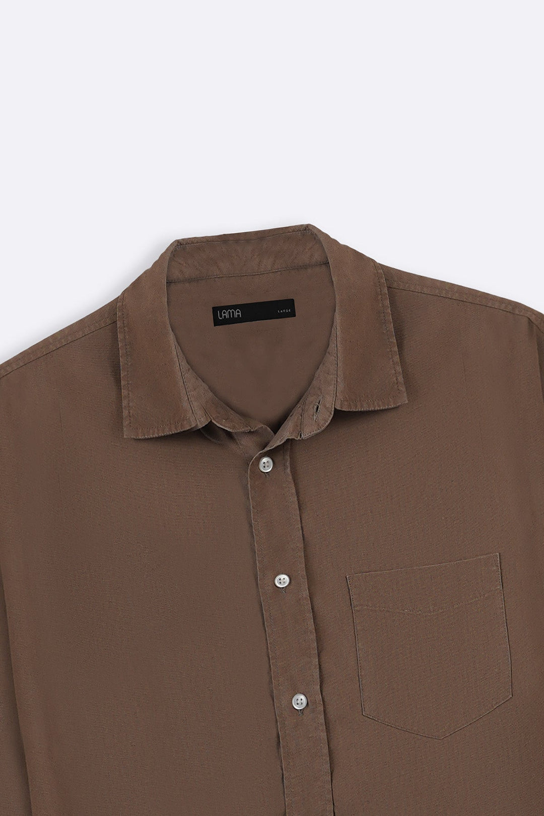 BROWN EASY LYOCELL LINEN SHIRT
