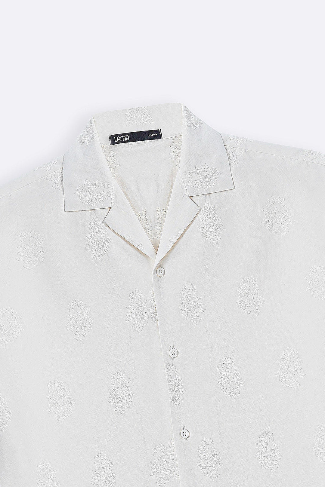 WHITE MUGHAL EMBROIDERED SHIRT