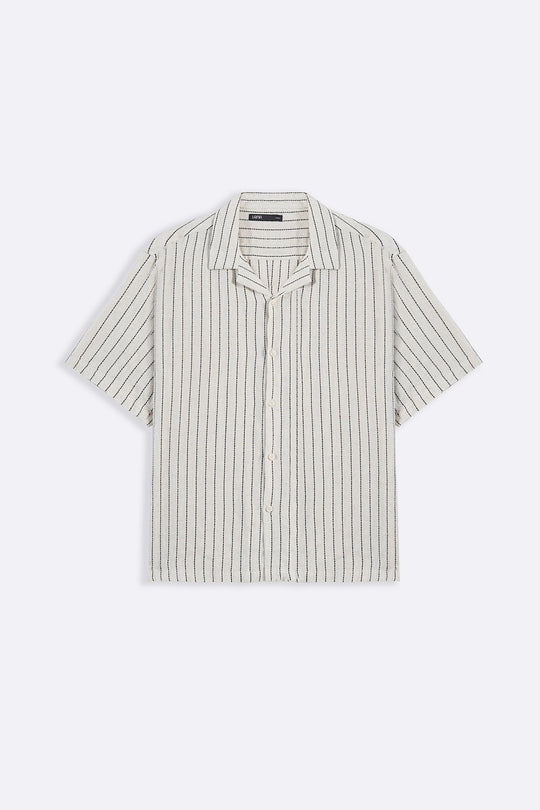 IVORY STRIPED JACQUARD SHIRT