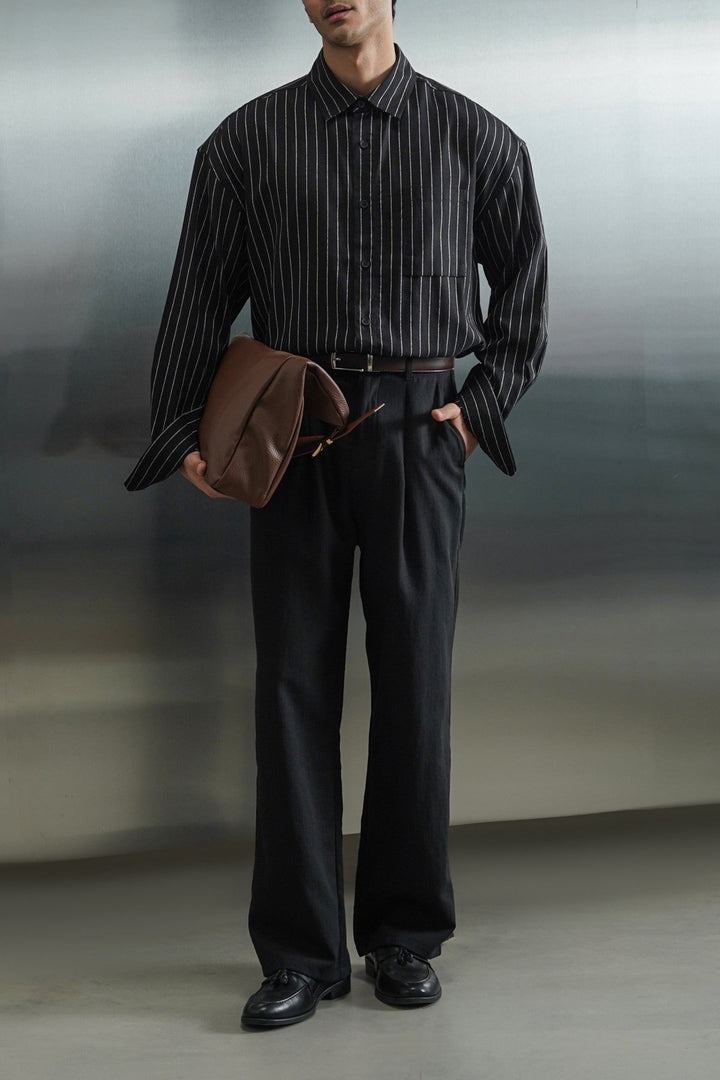 BLACK TENCEL LINEN SHIRT