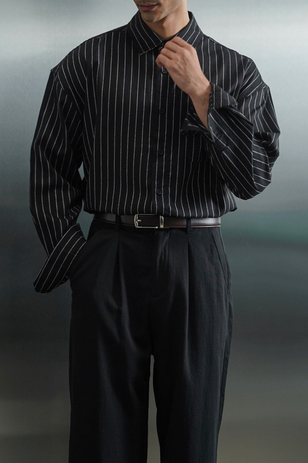 BLACK TENCEL LINEN SHIRT