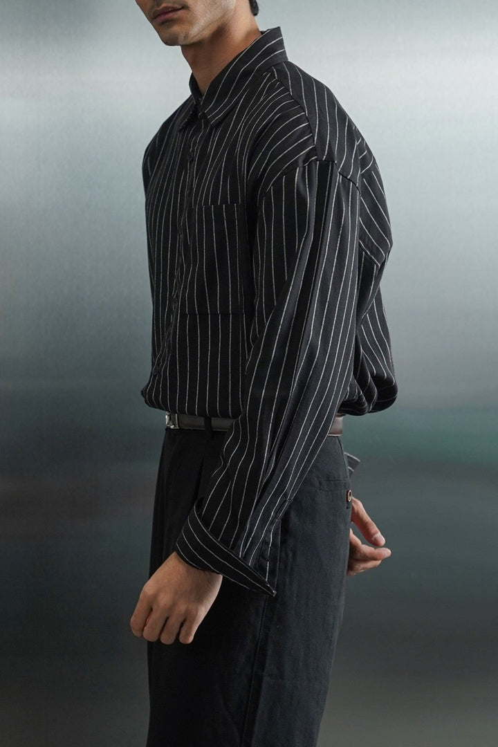 BLACK TENCEL LINEN SHIRT