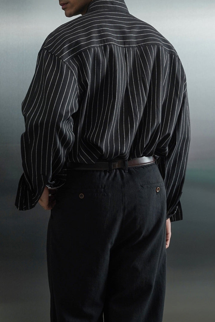BLACK TENCEL LINEN SHIRT