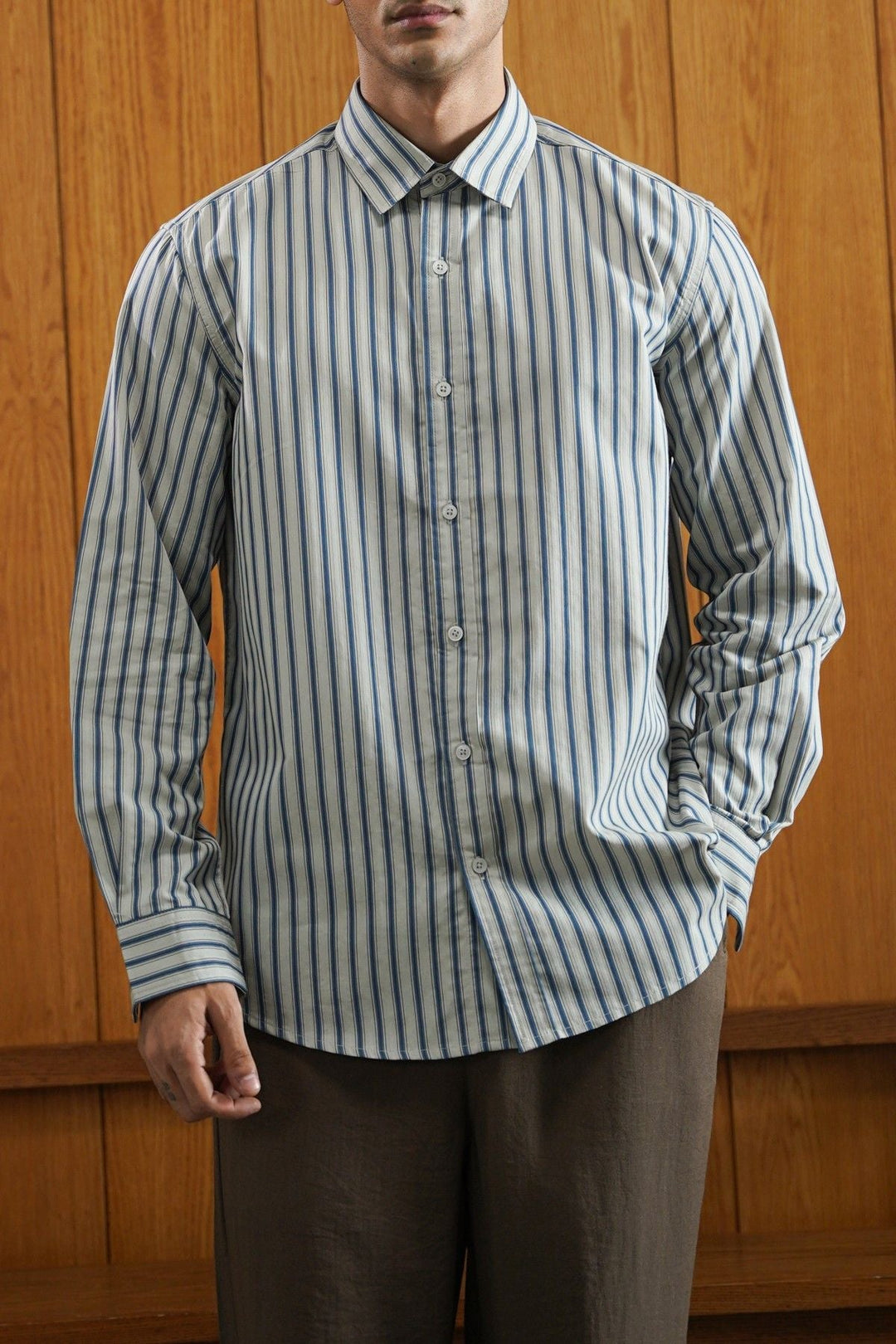 GREY SIGNATURE COTTON SHIRT