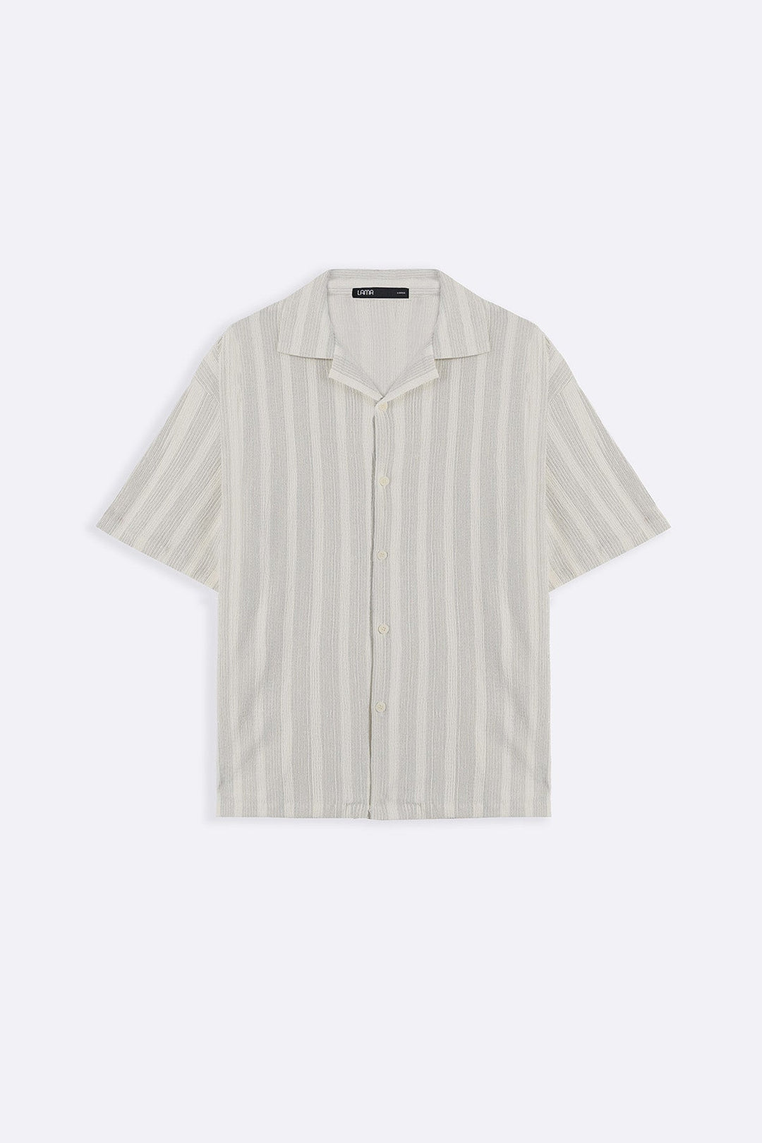 CREAM CRINKLE RESORT COTTON SHIRT