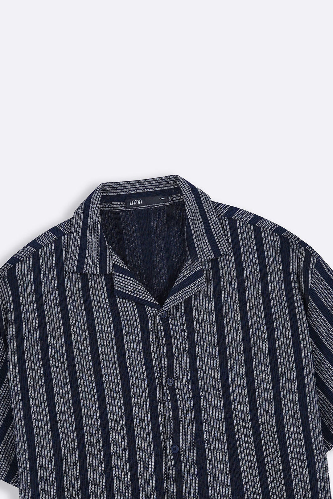 NAVY CRINKLE RESORT COTTON SHIRT