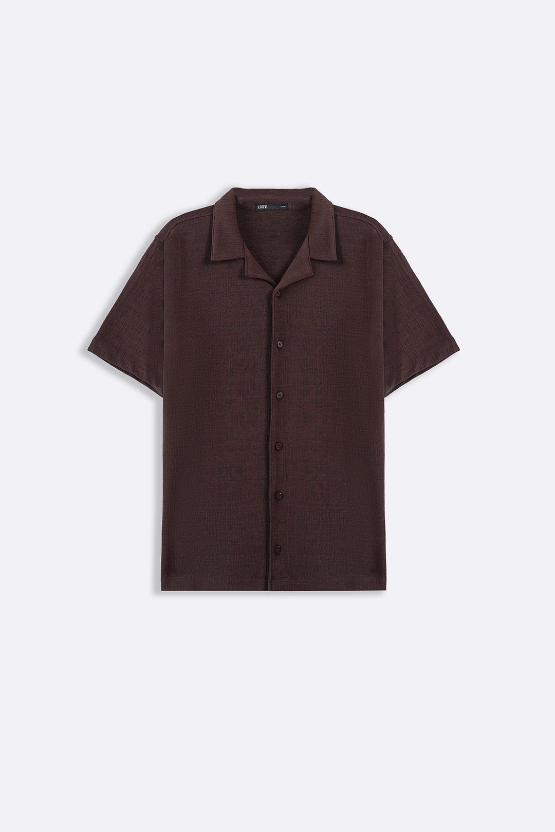 BROWN SEERSUCKER BUTTON DOWN