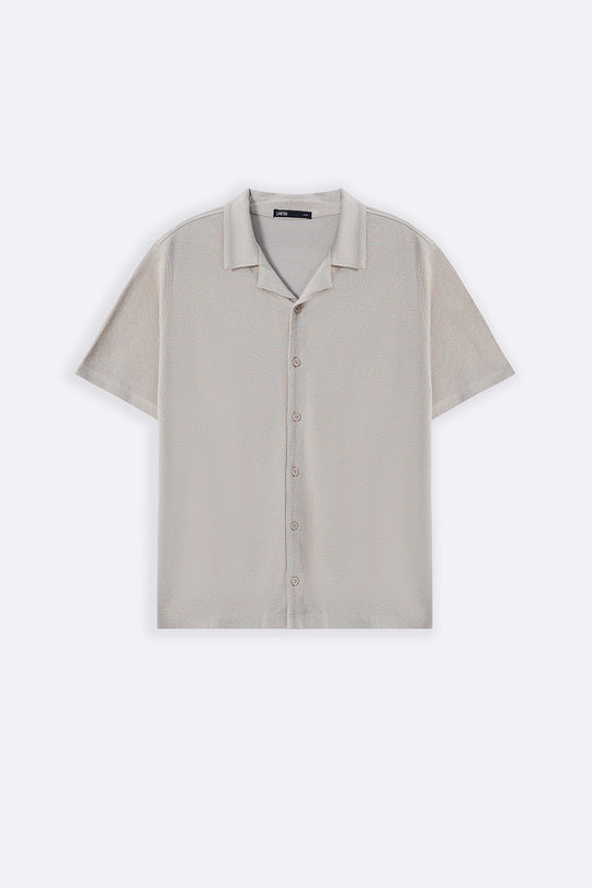 BEIGE TENCEL COTTON BUTTON DOWN
