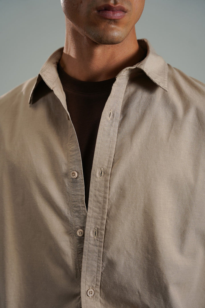 SLUB SHIRT WITH LINEN