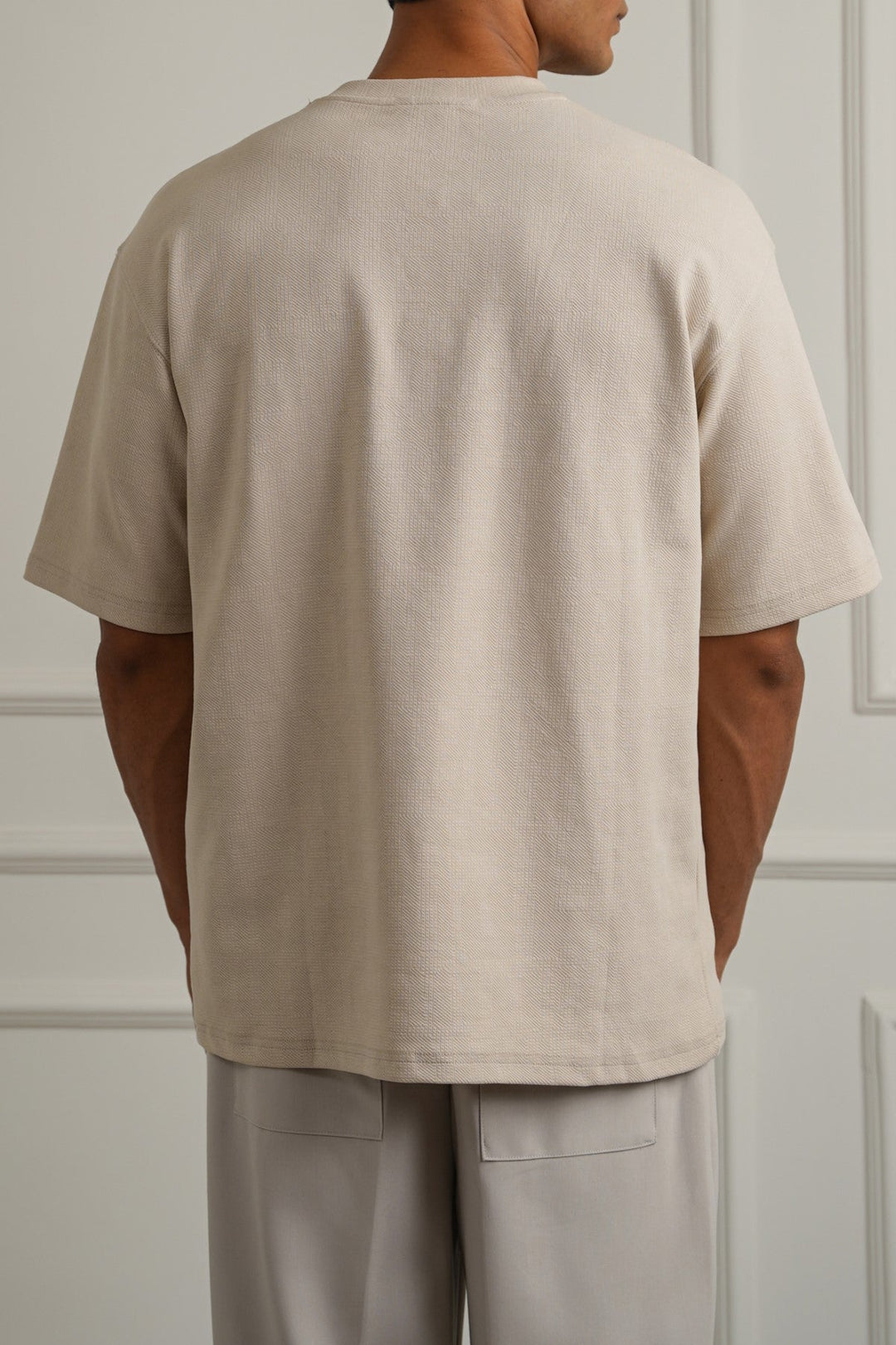 BEIGE CLASSIC TEXTURED TEE