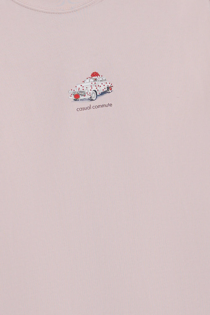 LIGHT PINK CASUAL COMMUTE TEE