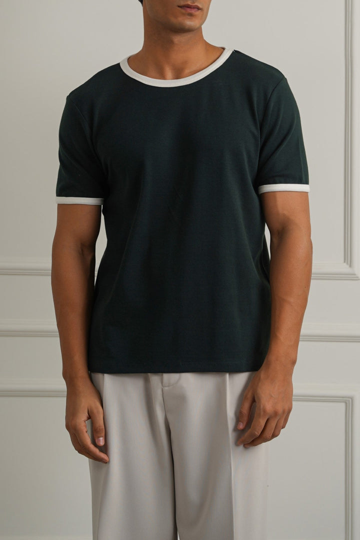 DARK GREEN CONTRAST TEE