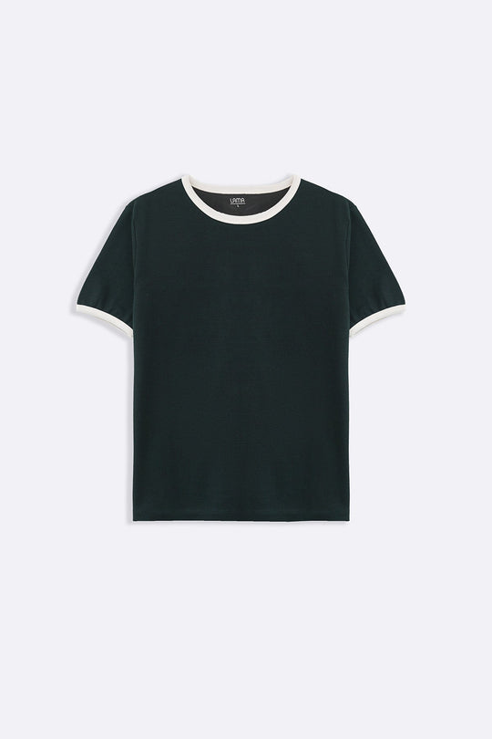 DARK GREEN CONTRAST TEE