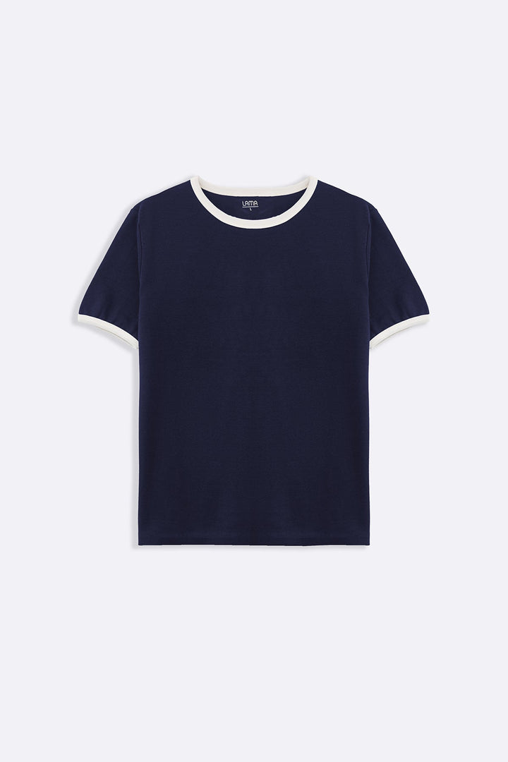 NAVY CONTRAST TEE