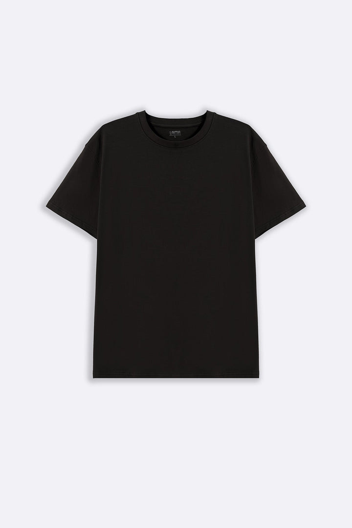 BLACK ESSENTIAL CREW NECK TEE