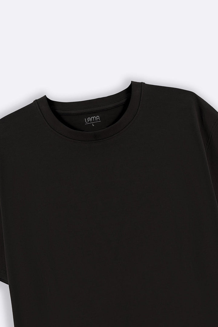 BLACK ESSENTIAL CREW NECK TEE