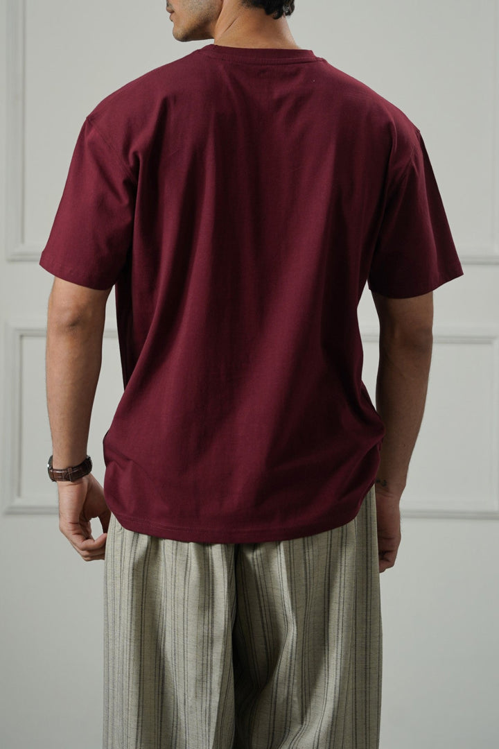 MAROON ESSENTIAL CREW NECK TEE