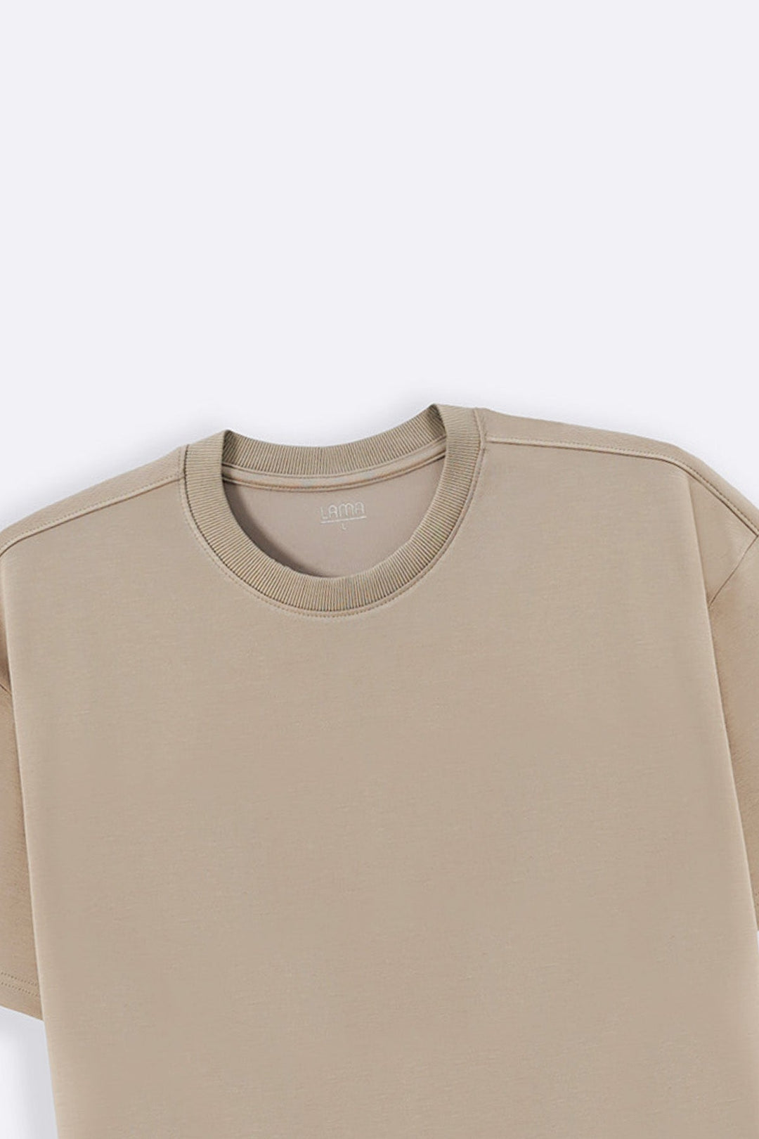 KHAKI BASIC RIBBED TEE