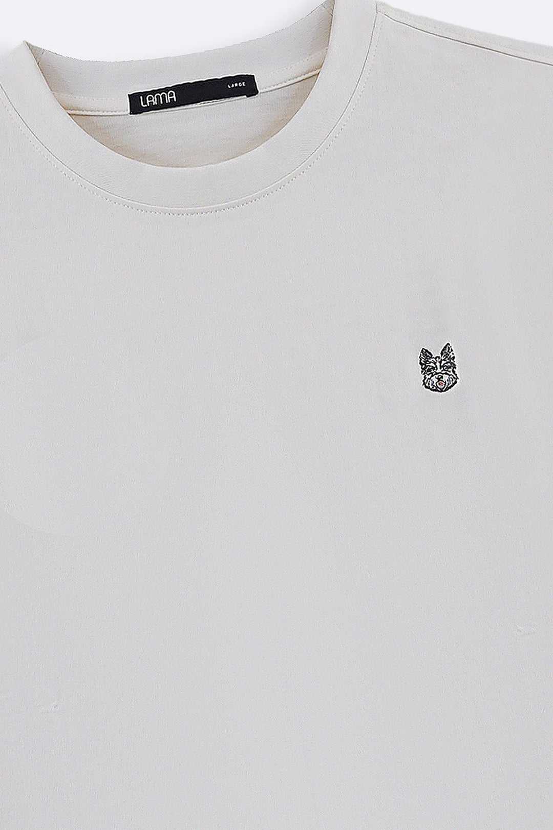 WHITE EMBROIDERED LOGO TEE