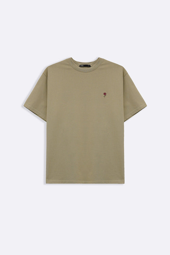 LIGHT GREEN ROSE GRAPHIC TEE