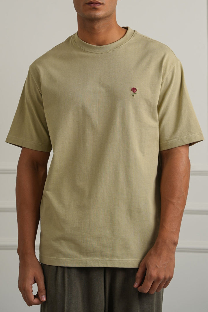 LIGHT GREEN ROSE GRAPHIC TEE