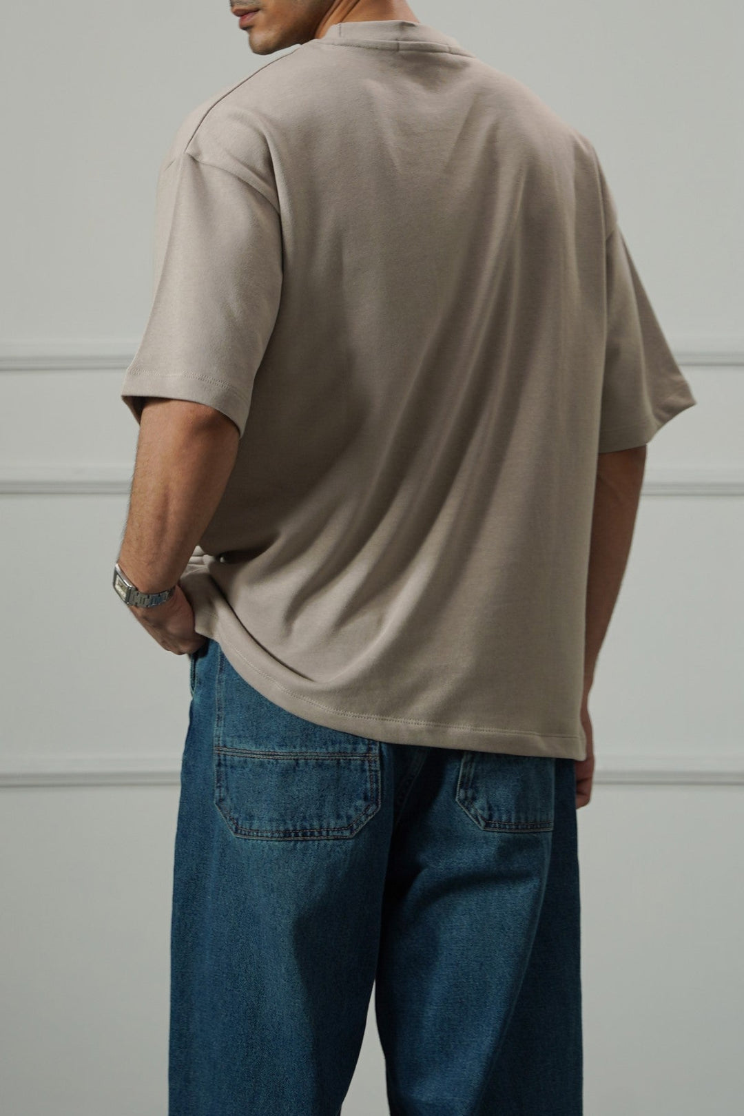 SAND OVERSIZED COTTON TEE