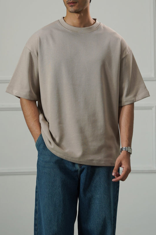 SAND OVERSIZED COTTON TEE