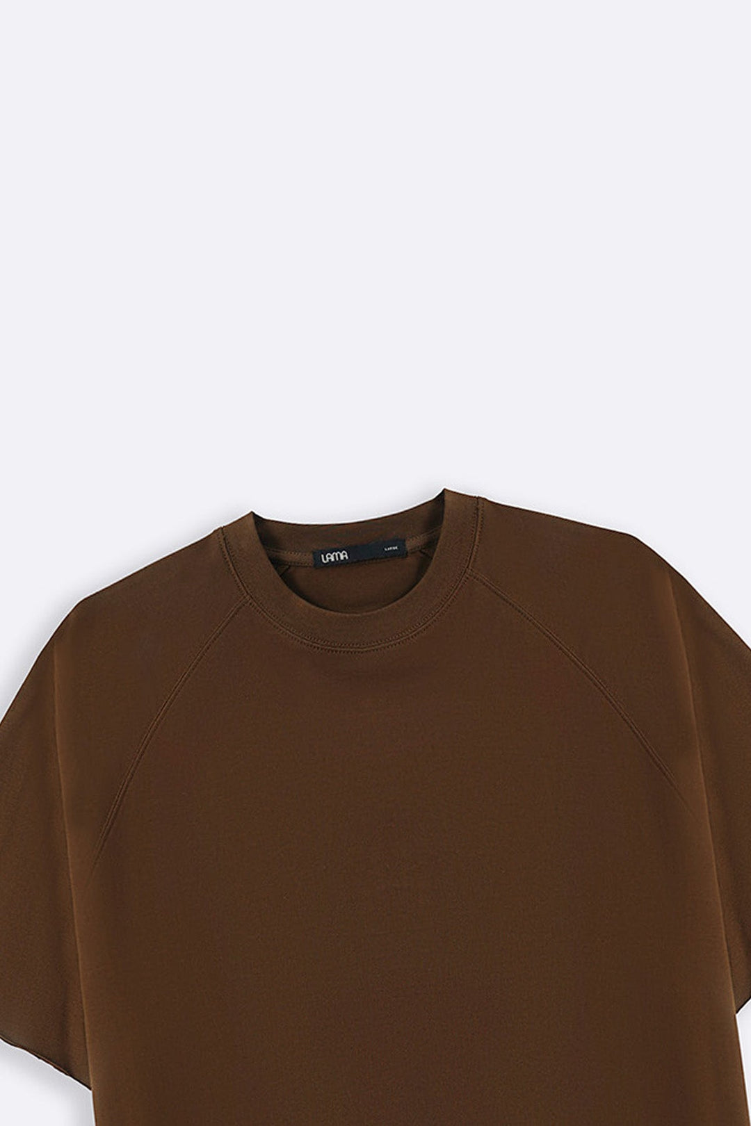 BROWN RAGLAN COTTON TEE