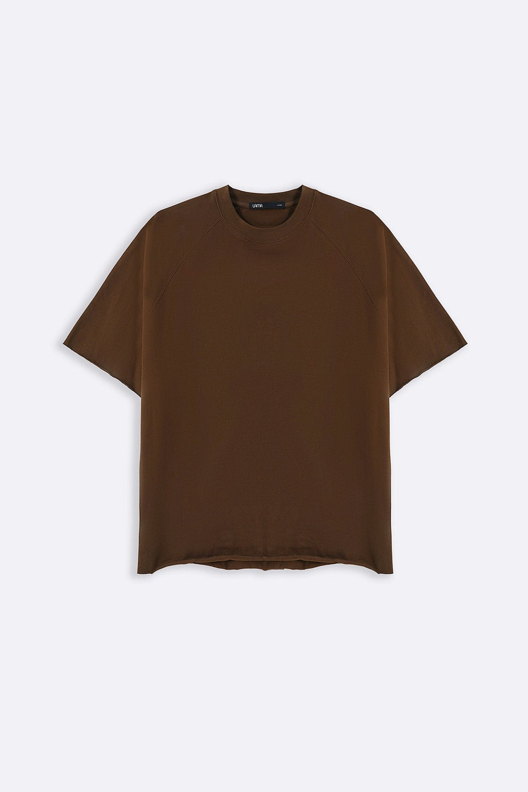 BROWN RAGLAN COTTON TEE