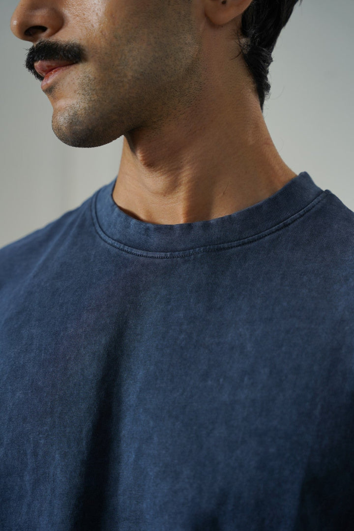 NAVY WASHED EFFECT SLEEVELESS TEE