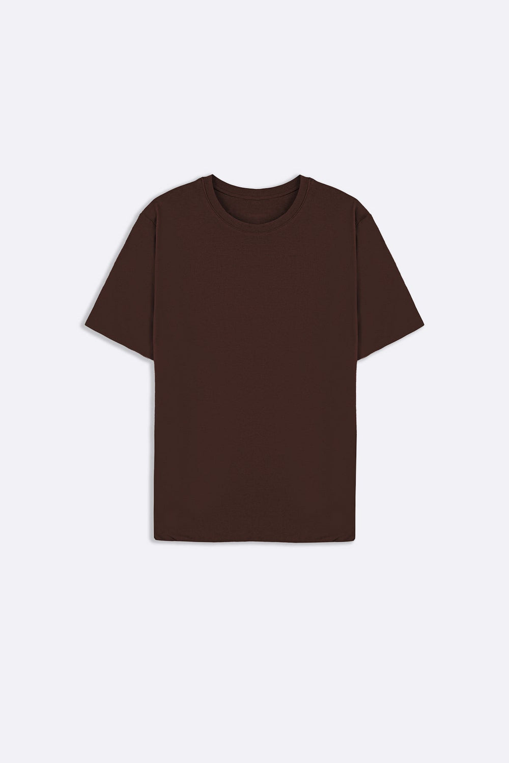 BROWN SEAMLESS DOUBLE-LAYERED TEE