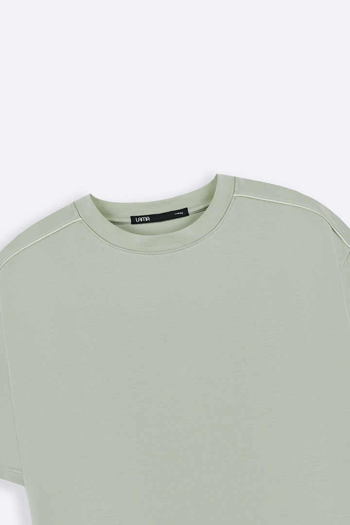 PASTEL GREEN STRIPED SHOULDER TEE