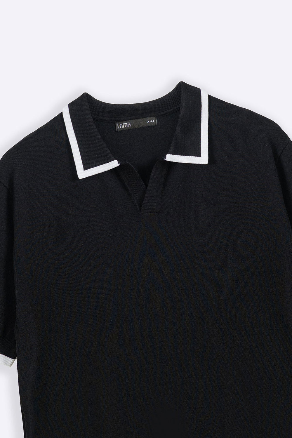 BLACK EASY KNIT POLO