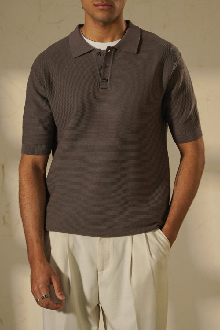 COFFEE TEXTURED POLO