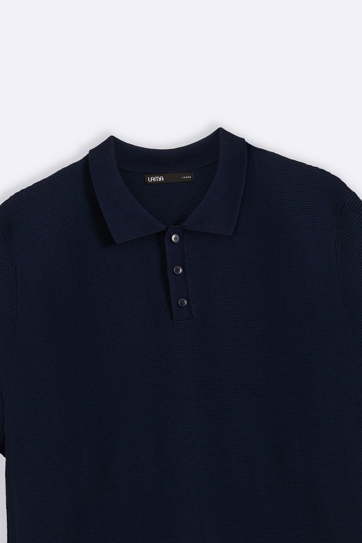 NAVY TEXTURED POLO