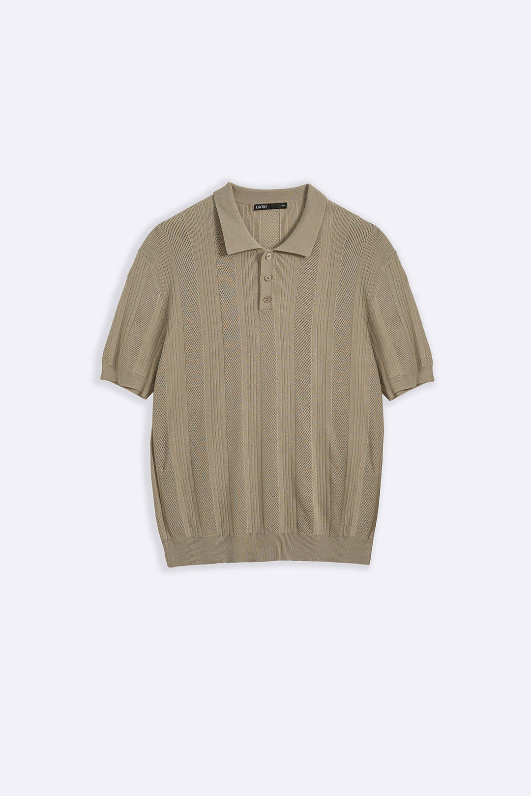 BEIGE SHEER KNIT POLO