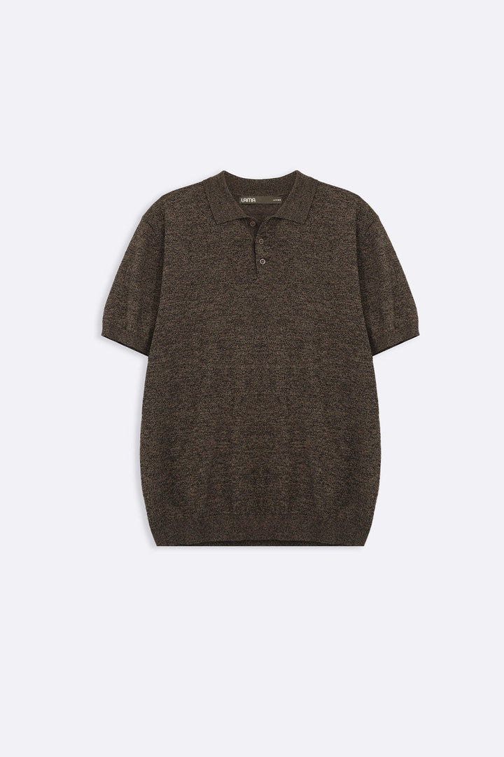 BROWN MELANGE EFFECT POLO