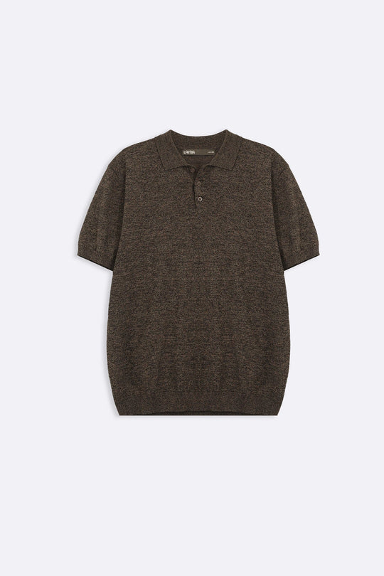 BROWN MELANGE EFFECT POLO