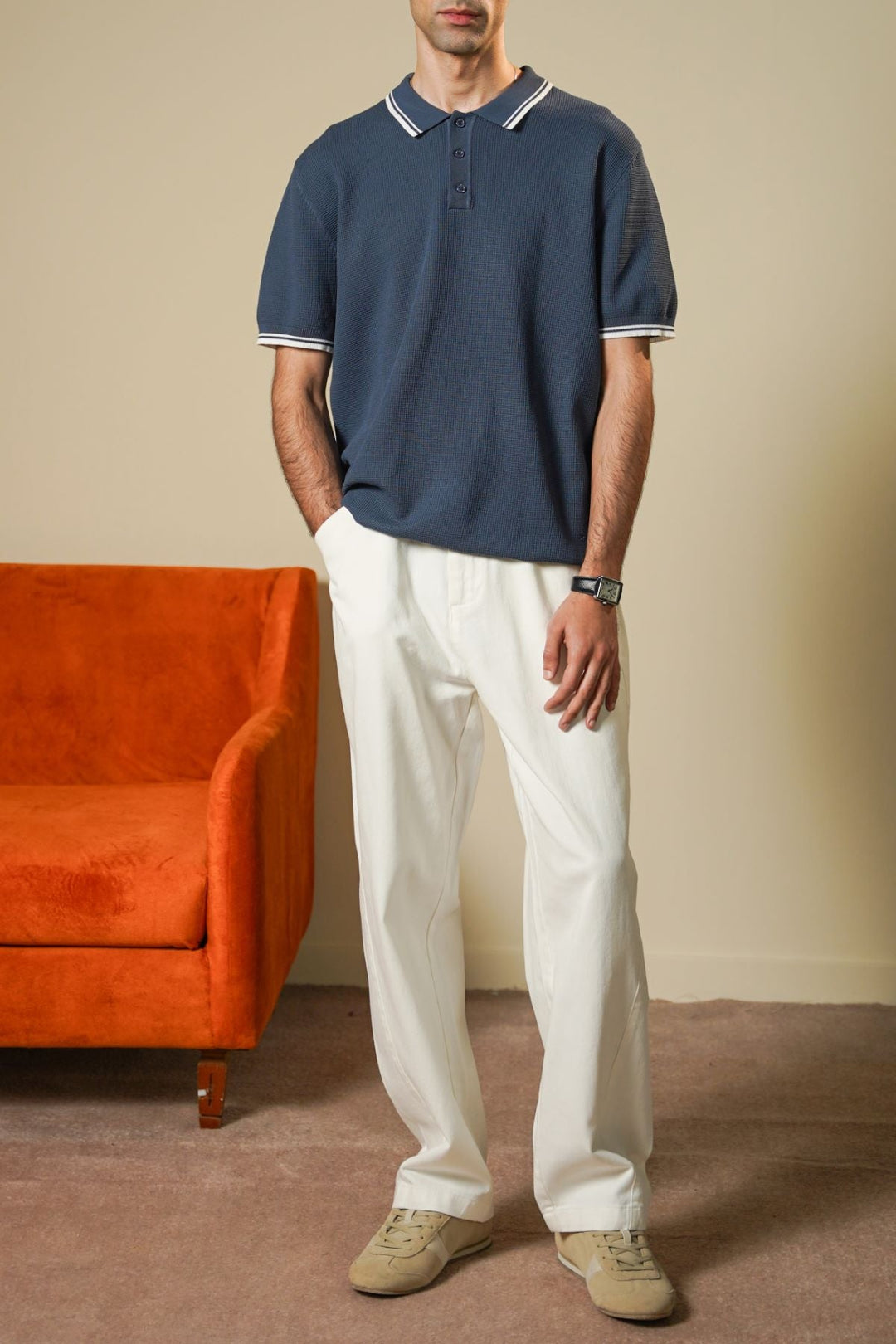 BLUE CONTRAST TIPPING POLO