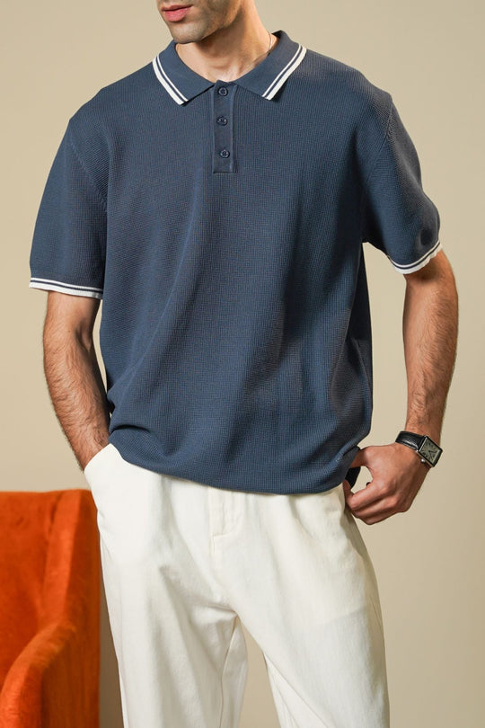 BLUE CONTRAST TIPPING POLO