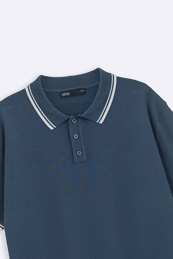 BLUE CONTRAST TIPPING POLO