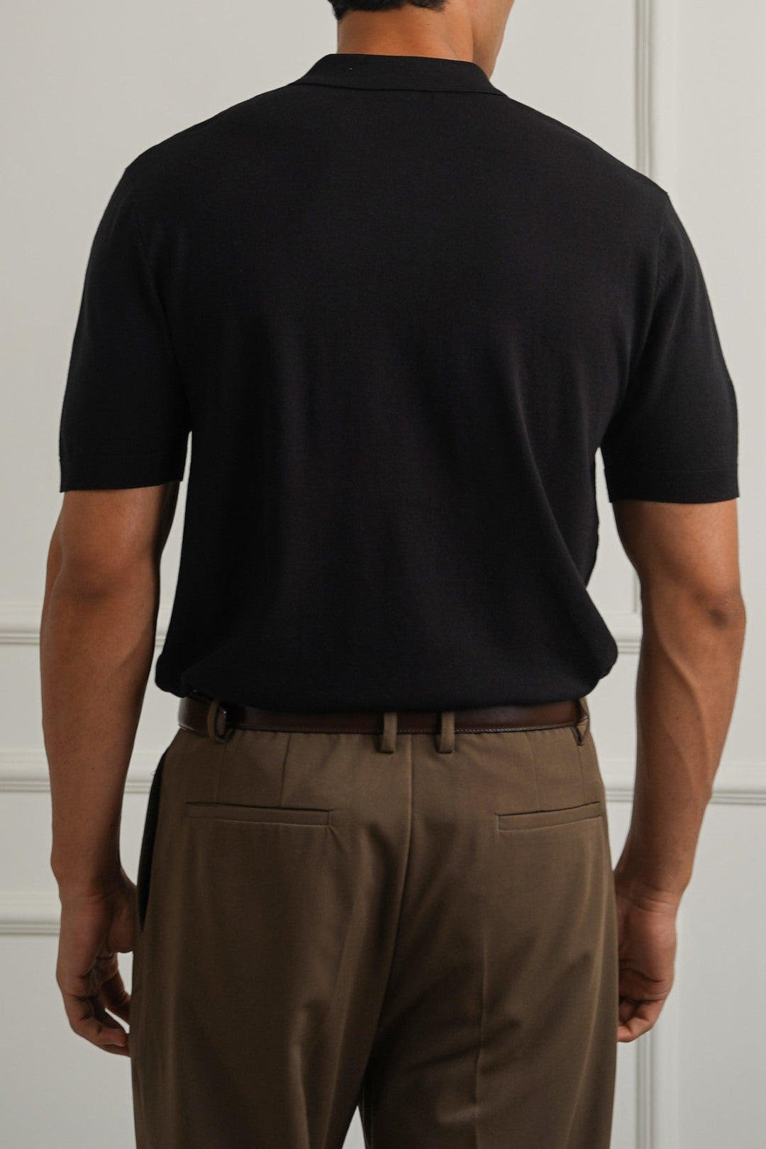BLACK CASUAL STRIPED TEE