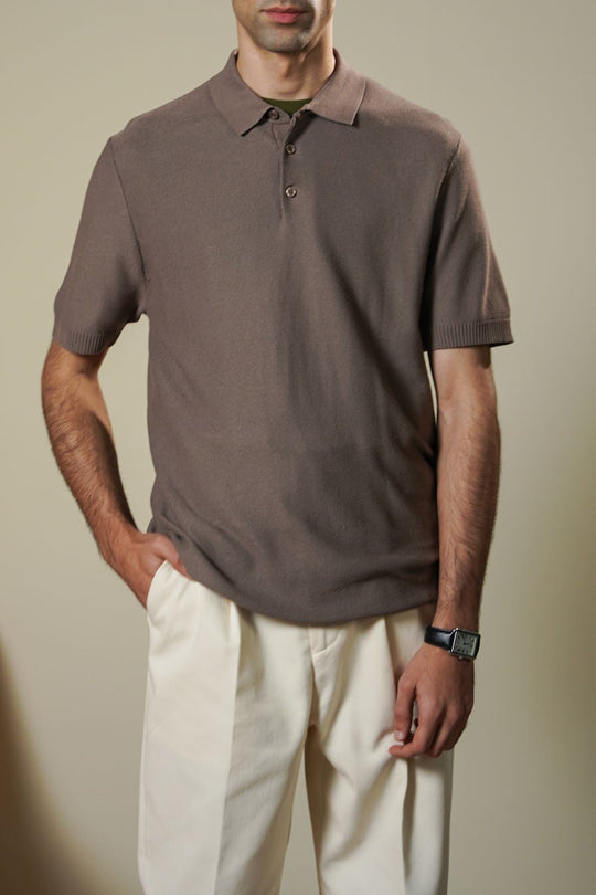 GREY ESSENTIAL POLO
