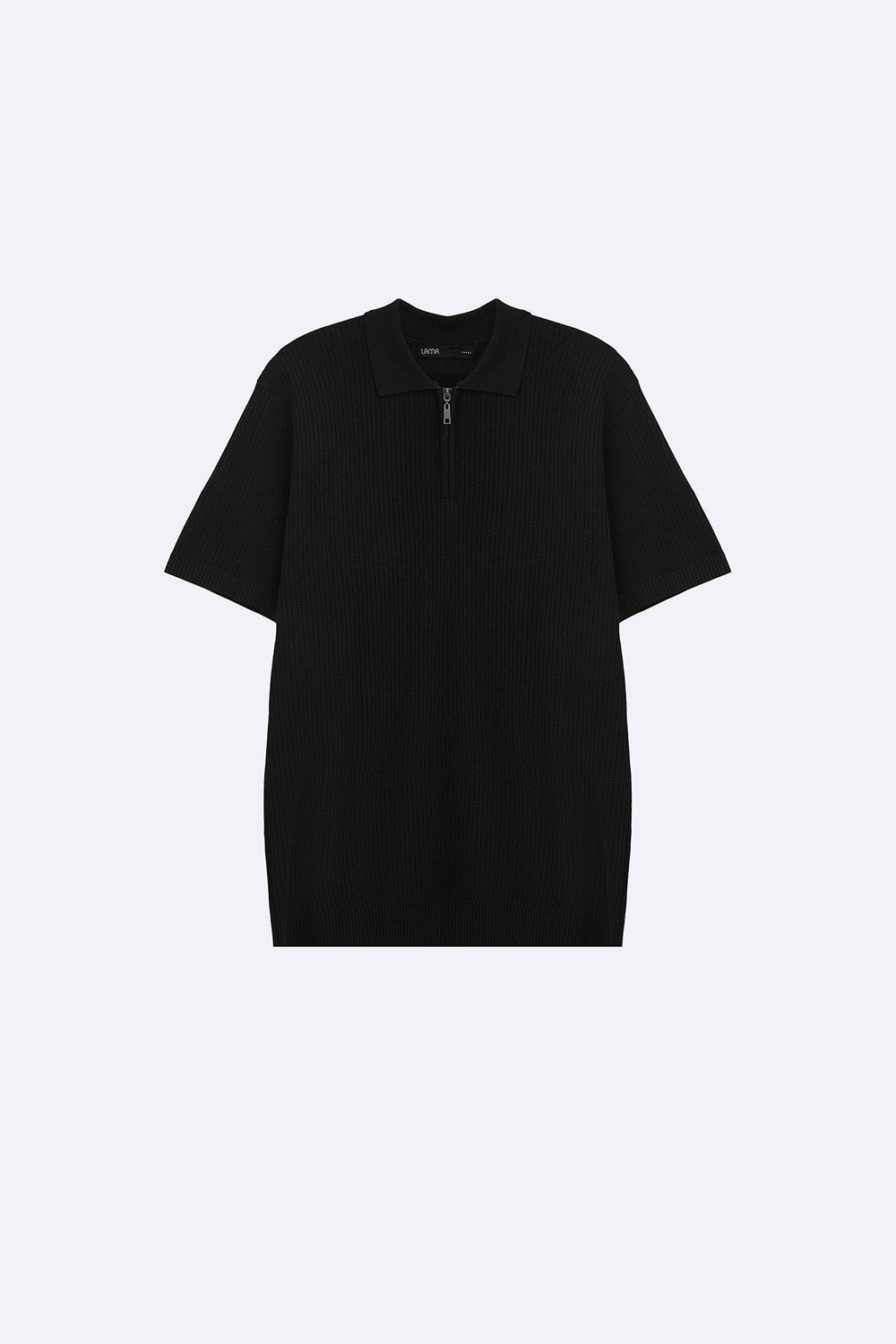 BLACK SOFT WEAVE POLO