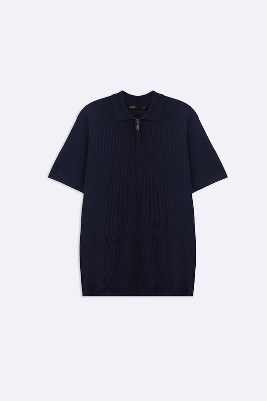 NAVY SOFT WEAVE POLO