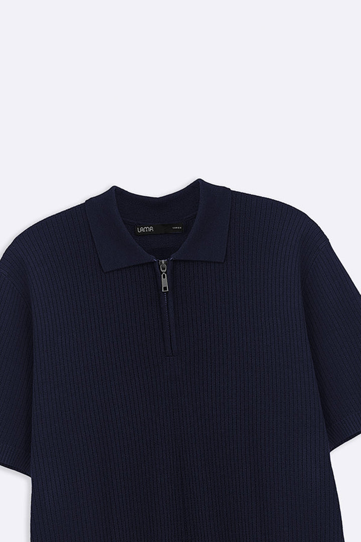 NAVY SOFT WEAVE POLO