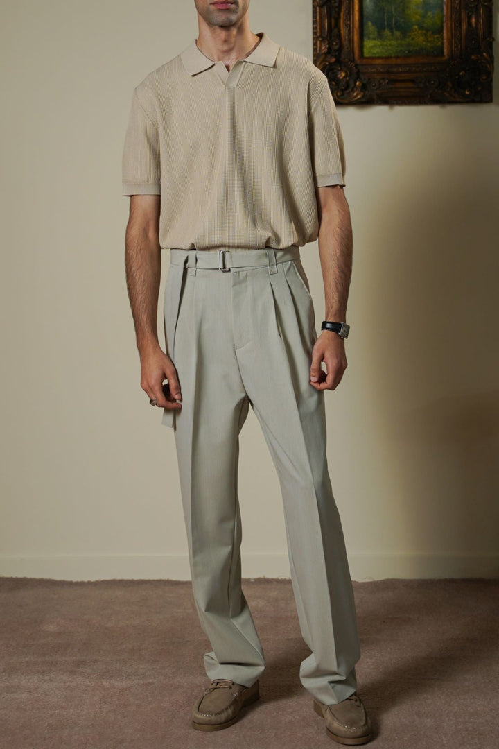 BEIGE LUXE KNIT POLO