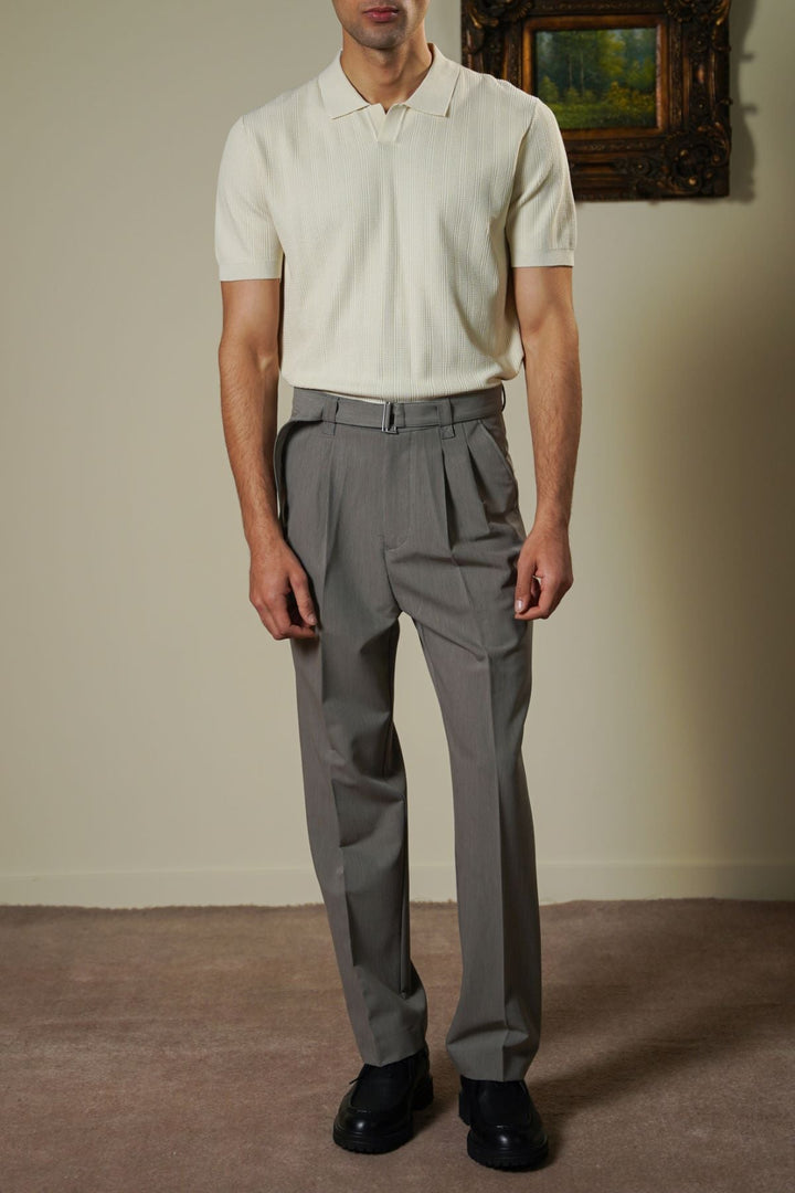 CREAM LUXE KNIT POLO