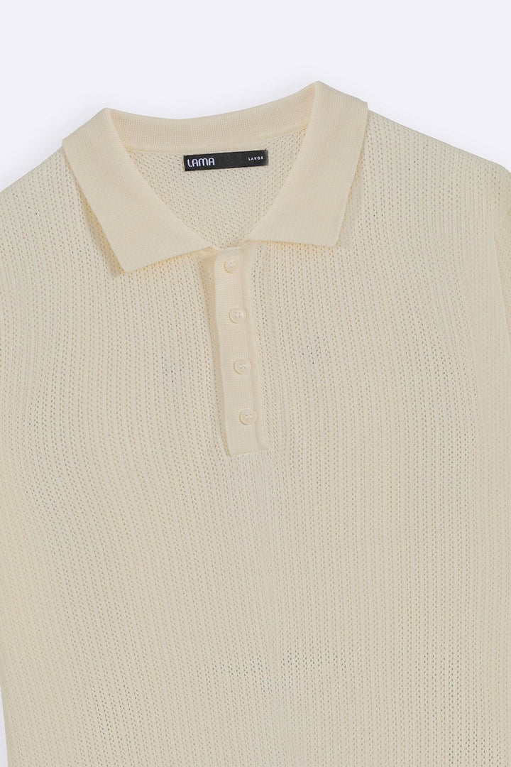 OFF WHITE TEXTURED POLO