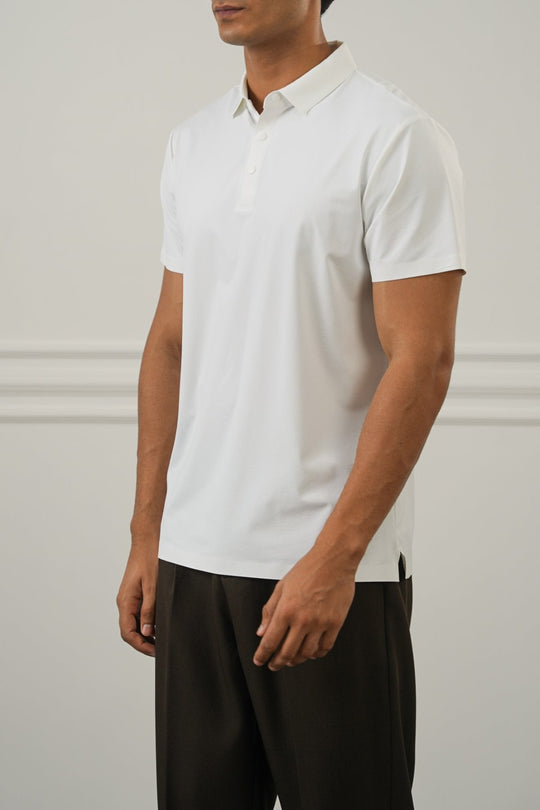 WHITE SEAMLESS POLO